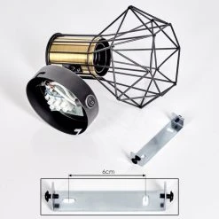 Hofstein Bardhaman Wandleuchte Messing, Schwarz, 1-flammig -Wandleuchten Verkauf bardhaman wandleuchte h3579398 4