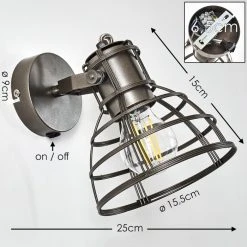 Hofstein Bareilly Wandleuchte Grau, 1-flammig -Wandleuchten Verkauf bareilly wandleuchte h3325025 1
