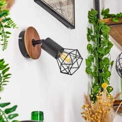 Hofstein Baripada Wandleuchte Schwarz, Holz dunkel, 1-flammig 13 Hofstein Baripada Wandleuchte Schwarz, Holz dunkel, 1-flammig -Wandleuchten Verkauf baripada wandleuchte h3433966 1