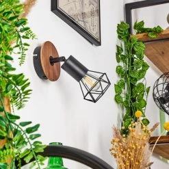 Hofstein Baripada Wandleuchte Schwarz, Holz dunkel, 1-flammig 23 Hofstein Baripada Wandleuchte Schwarz, Holz dunkel, 1-flammig -Wandleuchten Verkauf baripada wandleuchte h3433966 11