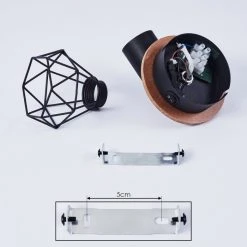 Hofstein Baripada Wandleuchte Schwarz, Holz dunkel, 1-flammig 16 Hofstein Baripada Wandleuchte Schwarz, Holz dunkel, 1-flammig -Wandleuchten Verkauf baripada wandleuchte h3433966 4