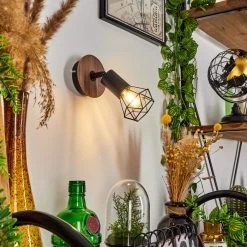 Hofstein Baripada Wandleuchte Schwarz, Holz dunkel, 1-flammig 18 Hofstein Baripada Wandleuchte Schwarz, Holz dunkel, 1-flammig -Wandleuchten Verkauf baripada wandleuchte h3433966 6