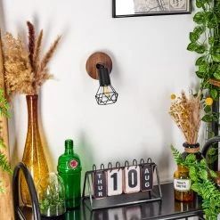 Hofstein Baripada Wandleuchte Schwarz, Holz dunkel, 1-flammig 21 Hofstein Baripada Wandleuchte Schwarz, Holz dunkel, 1-flammig -Wandleuchten Verkauf baripada wandleuchte h3433966 9