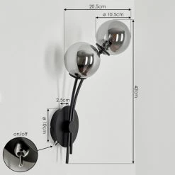 Hofstein Belleoram Wandleuchte LED Schwarz, 2-flammig -Wandleuchten Verkauf belleoram wandleuchte h3575581 3