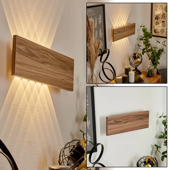 Hofstein Blandford Wandleuchte LED Grau, Naturfarben, 10-flammig 1 Hofstein Blandford Wandleuchte LED Grau, Naturfarben, 10-flammig