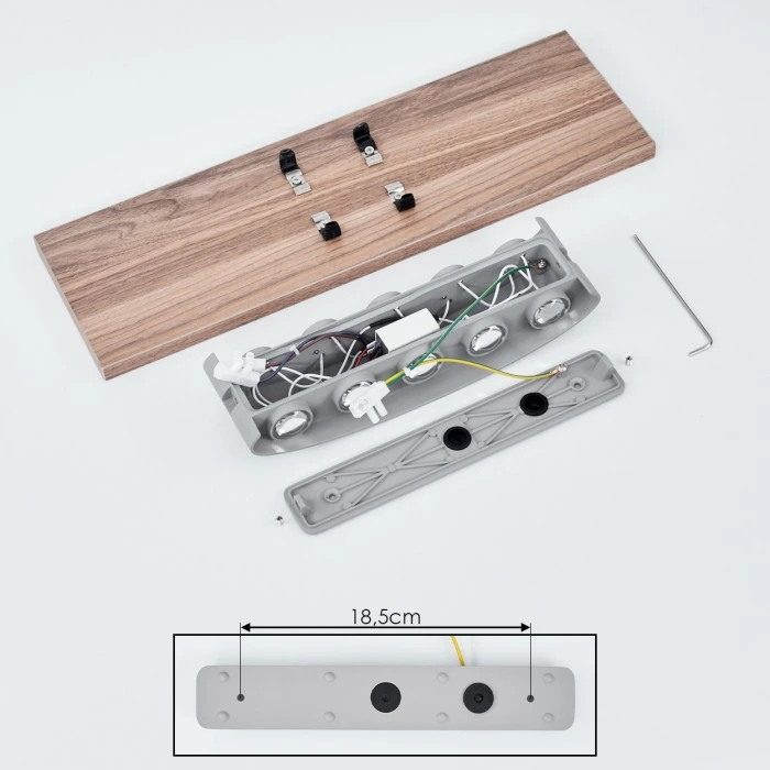 Hofstein Blandford Wandleuchte LED Grau, Naturfarben, 10-flammig 5 Hofstein Blandford Wandleuchte LED Grau, Naturfarben, 10-flammig - Image 5