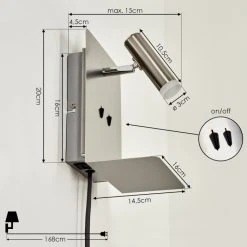 Hofstein Bocozell Wandleuchte Nickel-Matt, 2-flammig -Wandleuchten Verkauf bocozell wandleuchte h3446324 3