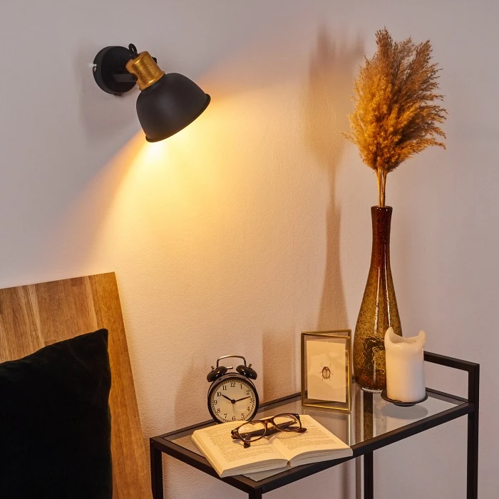 Hofstein Borik Wandleuchte Schwarz, 1-flammig 4 Hofstein Borik Wandleuchte Schwarz, 1-flammig - Image 4