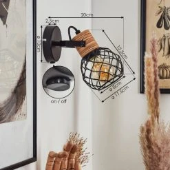 Hofstein Bridgeport Wandleuchte Schwarz, 1-flammig -Wandleuchten Verkauf bridgeport wandleuchte h3566923 3