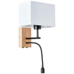 Brilliant Leuchten Rayan Wandleuchte LED Schwarz, Holz hell, 1-flammig -Wandleuchten Verkauf brilliant leuchten rayan wandleuchte g99440 35 2