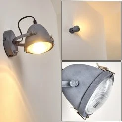 Hofstein Butikon Wandleuchte Grau, 1-flammig