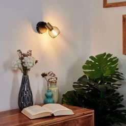 Hofstein Cairns Wandleuchte Schwarz, Altmessing, 1-flammig -Wandleuchten Verkauf cairns wandleuchte h3408414 6