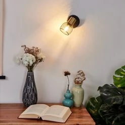 Hofstein Cairns Wandleuchte Schwarz, Altmessing, 1-flammig -Wandleuchten Verkauf cairns wandleuchte h3408414 8