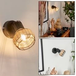 Hofstein Calamar Wandleuchte Schwarz, 1-flammig