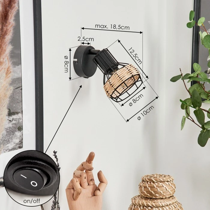 Hofstein Calamar Wandleuchte Schwarz, 1-flammig 4 Hofstein Calamar Wandleuchte Schwarz, 1-flammig - Image 4