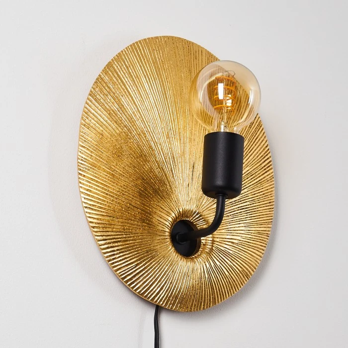 Hofstein Calcasieu Wandleuchte Schwarz-Gold, 1-flammig 12 Hofstein Calcasieu Wandleuchte Schwarz-Gold, 1-flammig - Image 12