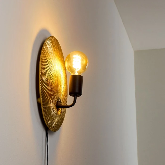 Hofstein Calcasieu Wandleuchte Schwarz-Gold, 1-flammig 13 Hofstein Calcasieu Wandleuchte Schwarz-Gold, 1-flammig - Image 13