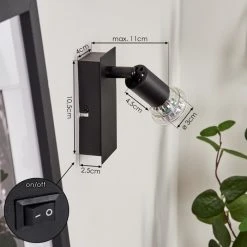 Hofstein Castillo Wandleuchte Schwarz, 1-flammig -Wandleuchten Verkauf castillo wandleuchte h3613238 3