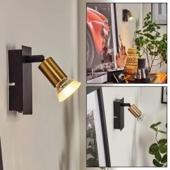 Hofstein Castillo Wandleuchte Schwarz, 1-flammig