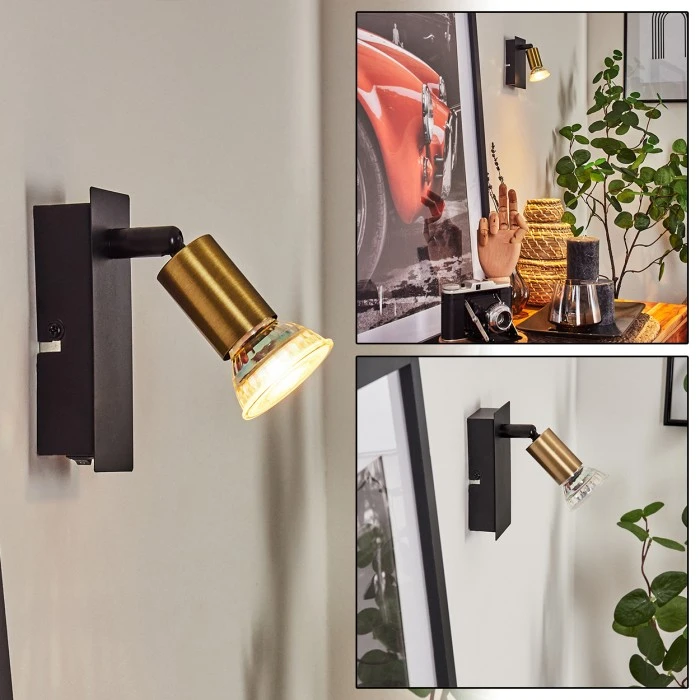 Hofstein Castillo Wandleuchte Schwarz, 1-flammig 1 Hofstein Castillo Wandleuchte Schwarz, 1-flammig