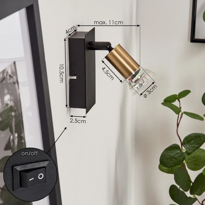 Hofstein Castillo Wandleuchte Schwarz, 1-flammig 4 Hofstein Castillo Wandleuchte Schwarz, 1-flammig - Image 4