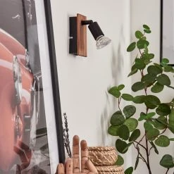 Hofstein Castillo Wandleuchte Schwarz, Naturfarben, 1-flammig -Wandleuchten Verkauf castillo wandleuchte h3613276 1