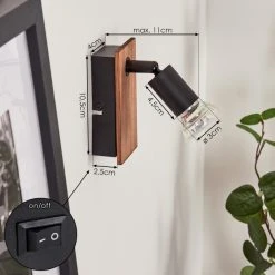 Hofstein Castillo Wandleuchte Schwarz, Naturfarben, 1-flammig -Wandleuchten Verkauf castillo wandleuchte h3613276 3