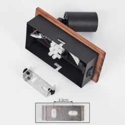 Hofstein Castillo Wandleuchte Schwarz, Naturfarben, 1-flammig -Wandleuchten Verkauf castillo wandleuchte h3613276 4