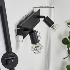 Hofstein Castillo Wandleuchte Schwarz, 2-flammig -Wandleuchten Verkauf castillo wandleuchte h3613290 3