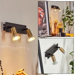 Hofstein Castillo Wandleuchte Schwarz, 2-flammig