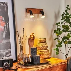 Hofstein Castillo Wandleuchte Schwarz, Naturfarben, 2-flammig -Wandleuchten Verkauf castillo wandleuchte h3613337 8