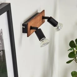 Hofstein Castillo Wandleuchte Schwarz, Naturfarben, 2-flammig -Wandleuchten Verkauf castillo wandleuchte h3613337 9