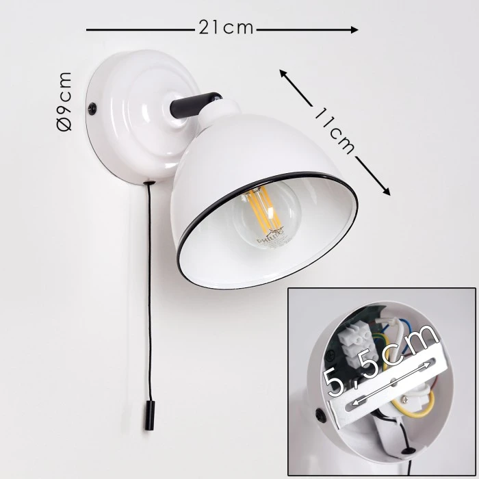 Hofstein Catharine Wandleuchte Weiß, 1-flammig 2 Hofstein Catharine Wandleuchte Weiß, 1-flammig - Image 2