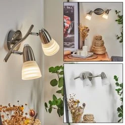 Hofstein Chapod Wandleuchte Nickel-Matt, 2-flammig