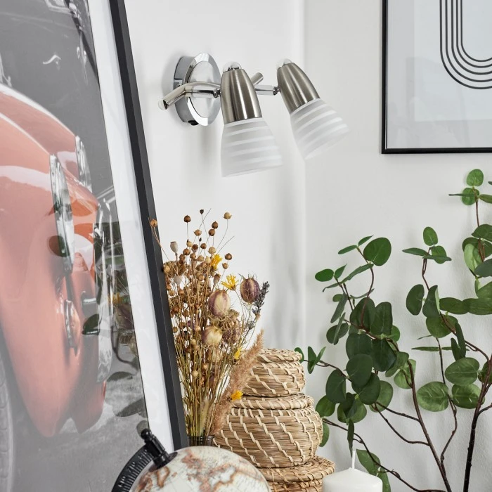 Hofstein Chapod Wandleuchte Nickel-Matt, 2-flammig 2 Hofstein Chapod Wandleuchte Nickel-Matt, 2-flammig - Image 2