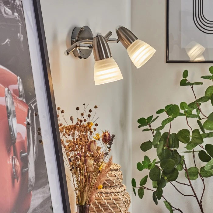 Hofstein Chapod Wandleuchte Nickel-Matt, 2-flammig 9 Hofstein Chapod Wandleuchte Nickel-Matt, 2-flammig - Image 9