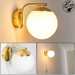 Hofstein Chemung Wandleuchte Messing, 1-flammig