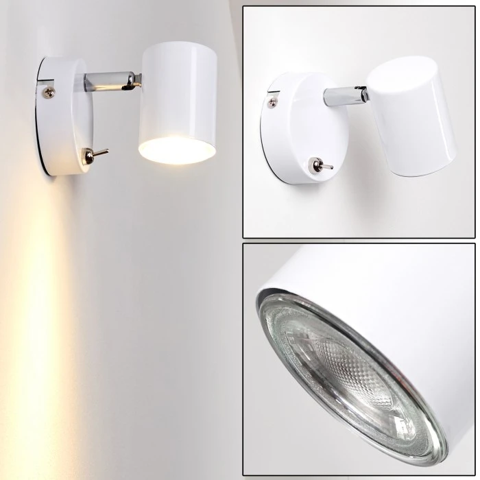 Hofstein Chennai Wandleuchte LED Chrom, Weiß, 1-flammig 1 Hofstein Chennai Wandleuchte LED Chrom, Weiß, 1-flammig