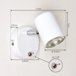 Hofstein Chennai Wandleuchte Chrom, Weiß, 1-flammig -Wandleuchten Verkauf chennai wandleuchte h3451366 3