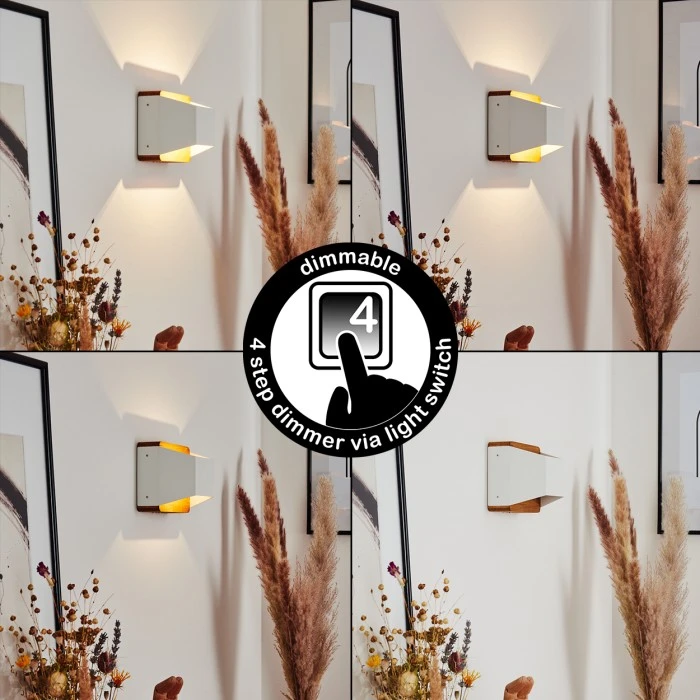 Hofstein Clarens Wandleuchte LED Braun, Weiß, 1-flammig 2 Hofstein Clarens Wandleuchte LED Braun, Weiß, 1-flammig - Image 2