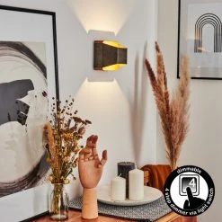 Hofstein Clarens Wandleuchte LED Braun, Weiß, 1-flammig