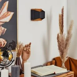 Hofstein Clarens Wandleuchte LED Schwarz, Naturfarben, 1-flammig -Wandleuchten Verkauf clarens wandleuchte h3562918 9