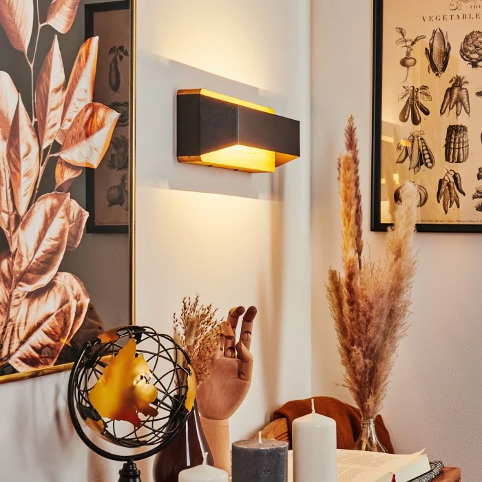 Hofstein Clarens Wandleuchte LED Schwarz, Naturfarben, 1-flammig 11 Hofstein Clarens Wandleuchte LED Schwarz, Naturfarben, 1-flammig - Image 11