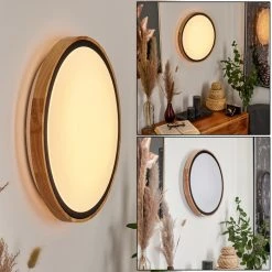 Hofstein Corinto Wandleuchte LED Schwarz, Naturfarben, 1-flammig