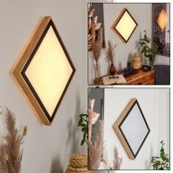 Hofstein Corinto Wandleuchte LED Schwarz, Naturfarben, 1-flammig