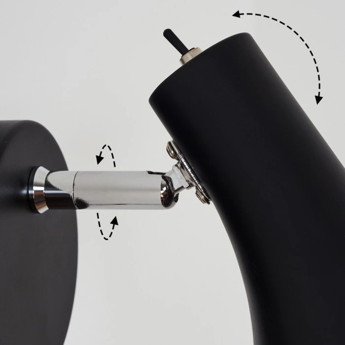 Hofstein Corralcay Wandleuchte Chrom, Schwarz, 1-flammig 6 Hofstein Corralcay Wandleuchte Chrom, Schwarz, 1-flammig - Image 6