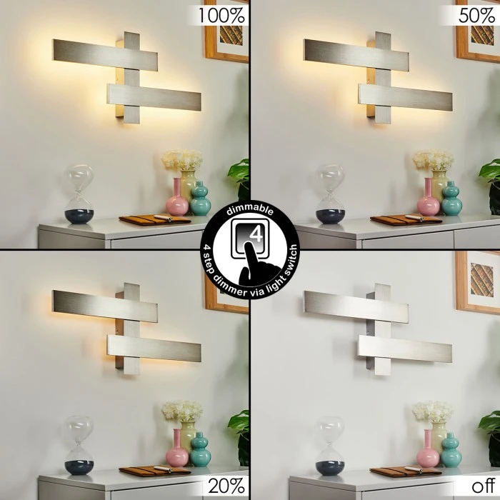 Hofstein Cuchara Wandleuchte LED Nickel-Matt, 2-flammig 2 Hofstein Cuchara Wandleuchte LED Nickel-Matt, 2-flammig - Image 2