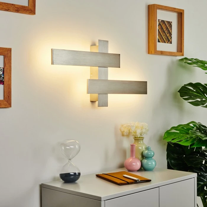 Hofstein Cuchara Wandleuchte LED Nickel-Matt, 2-flammig 11 Hofstein Cuchara Wandleuchte LED Nickel-Matt, 2-flammig - Image 11