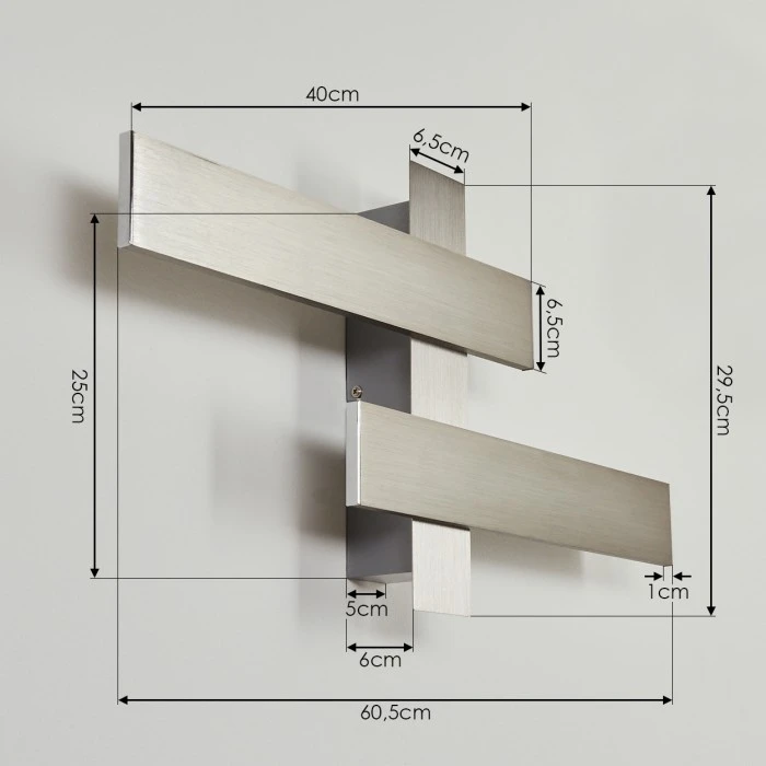 Hofstein Cuchara Wandleuchte LED Nickel-Matt, 2-flammig 4 Hofstein Cuchara Wandleuchte LED Nickel-Matt, 2-flammig - Image 4
