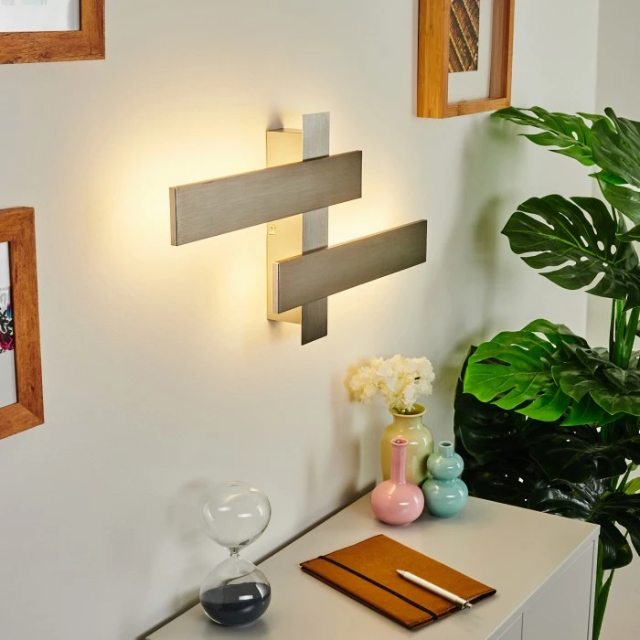 Hofstein Cuchara Wandleuchte LED Nickel-Matt, 2-flammig 7 Hofstein Cuchara Wandleuchte LED Nickel-Matt, 2-flammig - Image 7